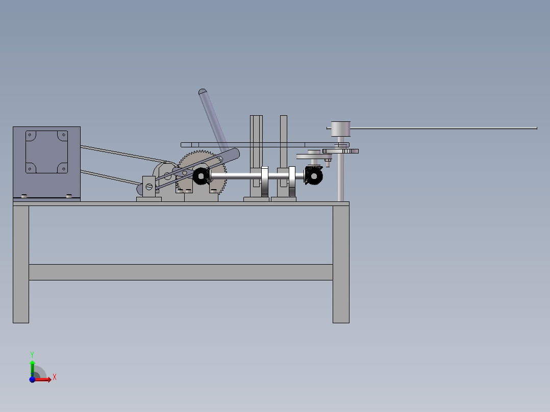 自动制钉机机构原理模型前视图