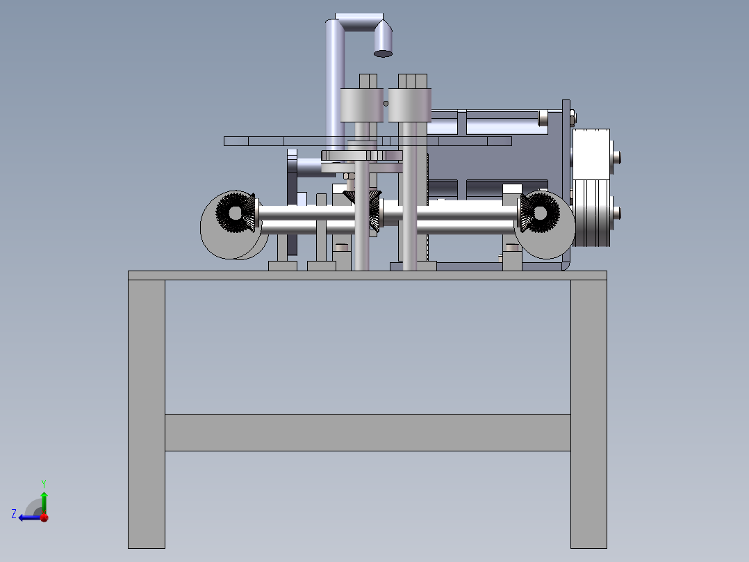 自动制钉机机构原理模型右视图
