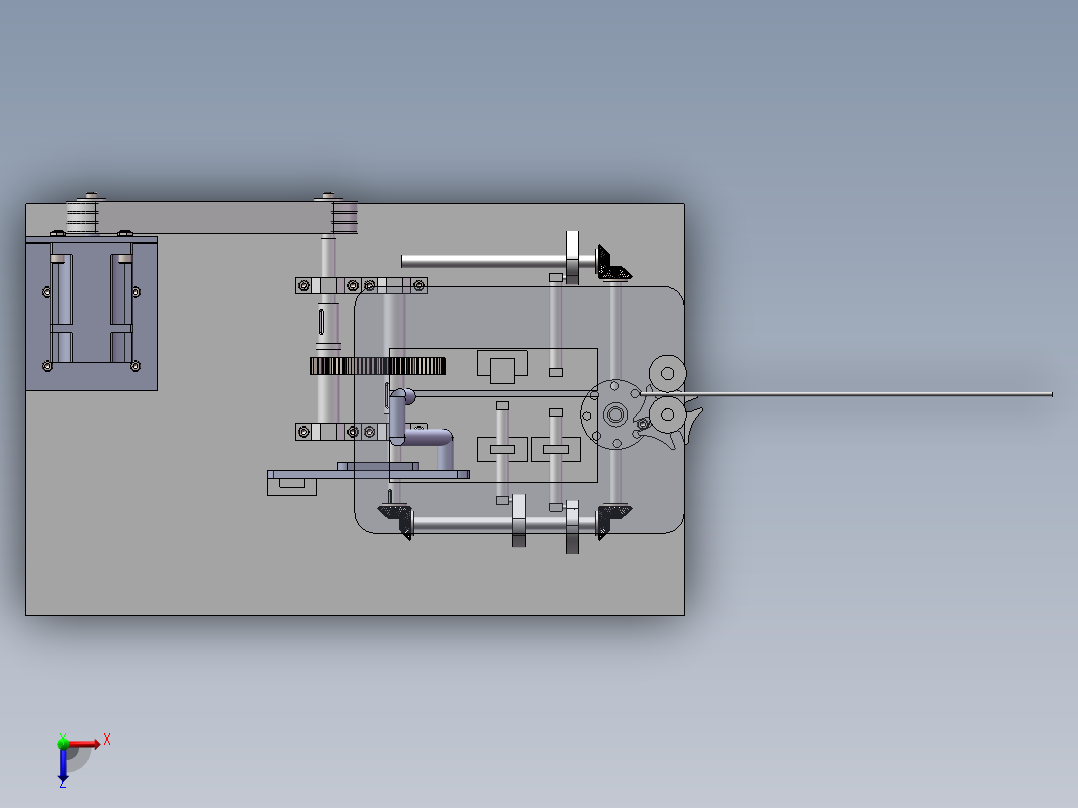 自动制钉机机构原理模型俯视图