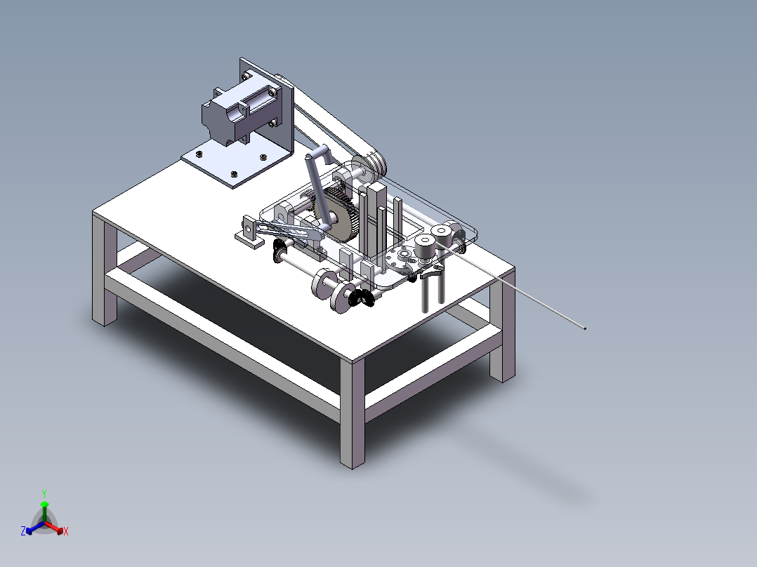 自动制钉机机构原理模型正等轴测图