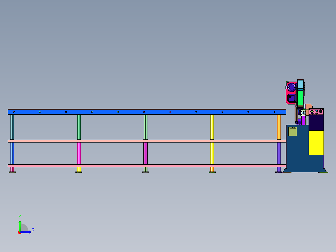 龙门卧式木工带锯机结构设计左视图