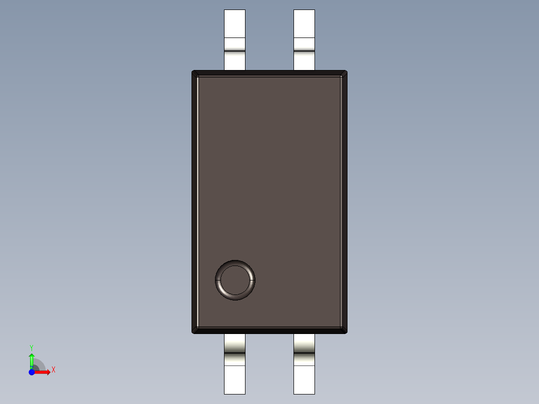 电子元件封装。这个用于晶体管光电耦合器前视图
