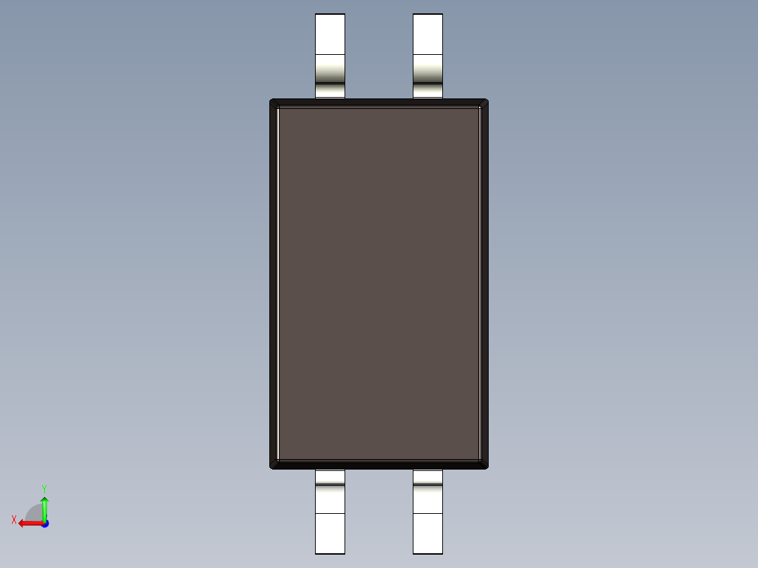 电子元件封装。这个用于晶体管光电耦合器后视图