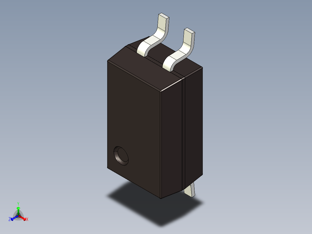 电子元件封装。这个用于晶体管光电耦合器正等轴测图
