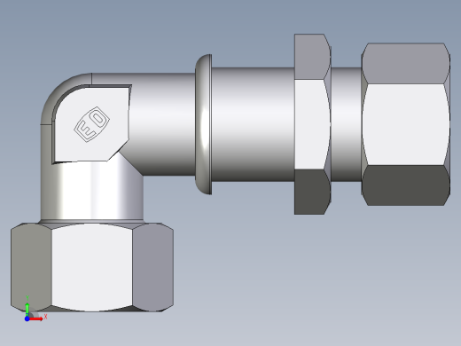 卡套式工业通用硬管接头EO_Bulkhead_elbow_WSV15ZLCF前视缩略图