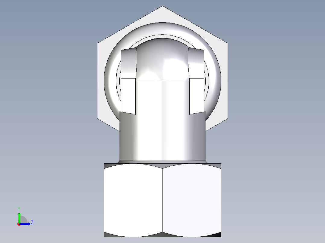 卡套式工业通用硬管接头EO_Bulkhead_elbow_WSV15ZLCF左视图