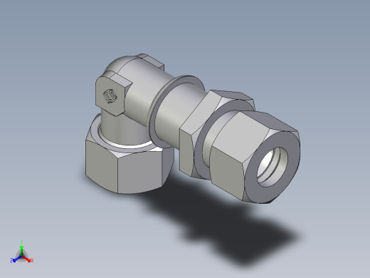 卡套式工业通用硬管接头EO_Bulkhead_elbow_WSV15ZLCF正等轴测缩略图
