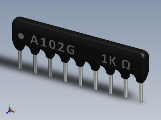 电容器 二极管 电阻器-Resistor Network 1K Ohm 9-Pin