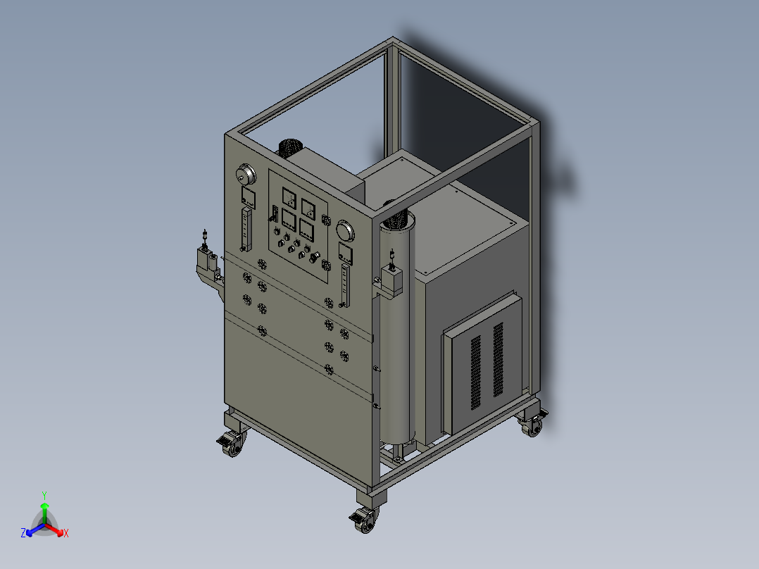 氮气工业柜正等轴测图