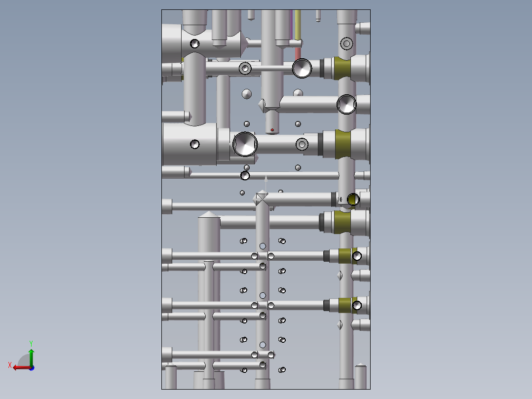 液压阀块样例内部结构solidworks二维三维模型油路集成后视图