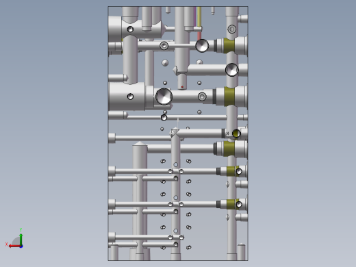 液压阀块样例内部结构solidworks二维三维模型油路集成后视缩略图