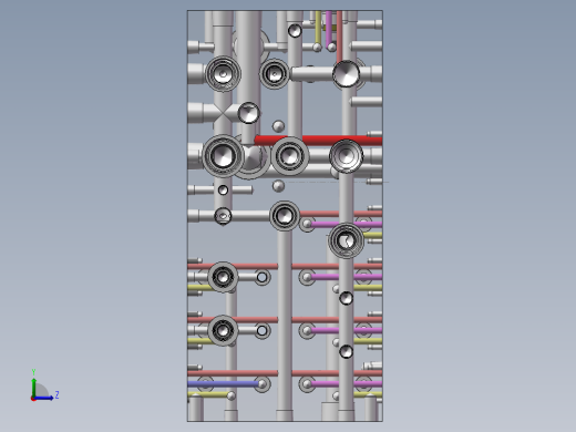 液压阀块样例内部结构solidworks二维三维模型油路集成左视缩略图