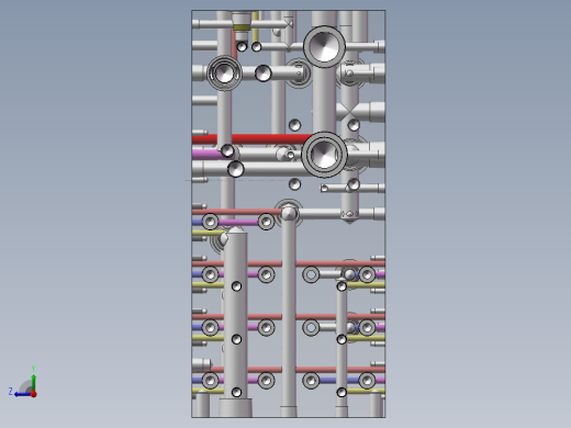 液压阀块样例内部结构solidworks二维三维模型油路集成右视缩略图