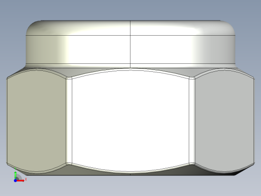 紧固件-STEP 0.2500 Lock Nut前视缩略图