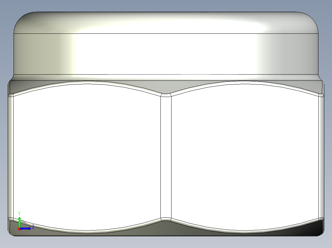紧固件-STEP 0.2500 Lock Nut左视图