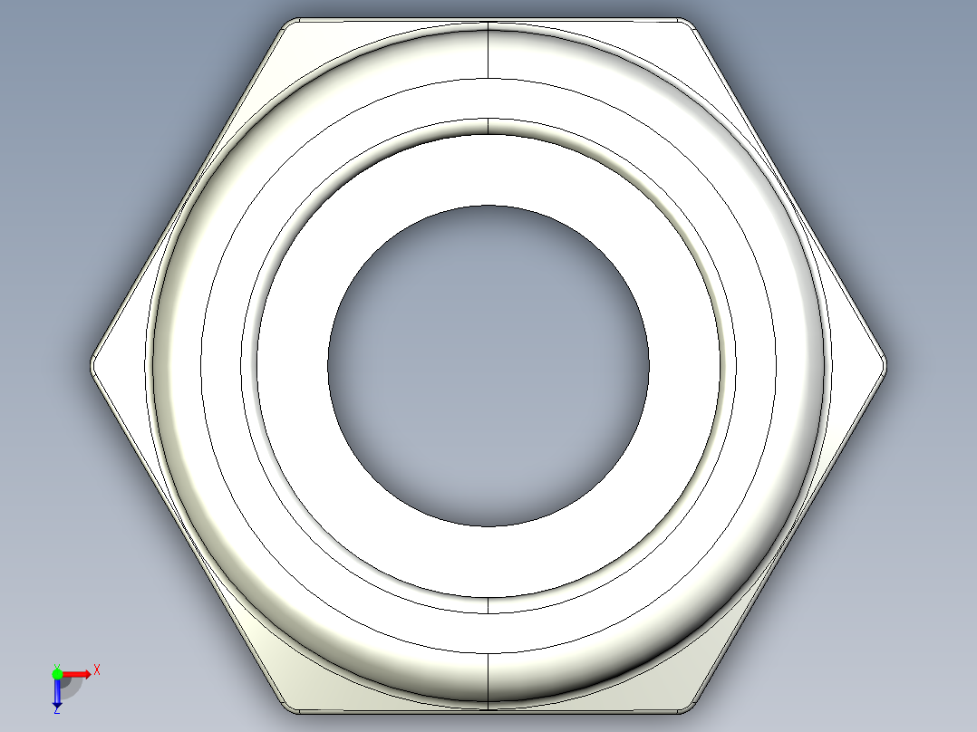 紧固件-STEP 0.2500 Lock Nut俯视图