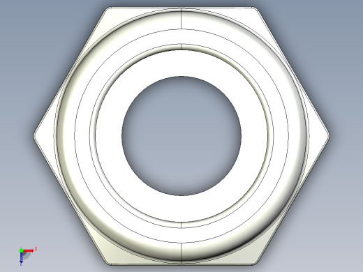 紧固件-STEP 0.2500 Lock Nut俯视缩略图