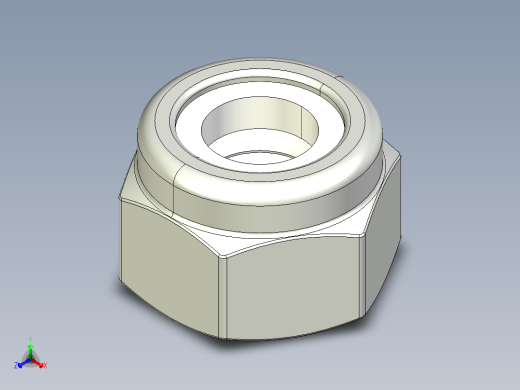紧固件-STEP 0.2500 Lock Nut正等轴测缩略图