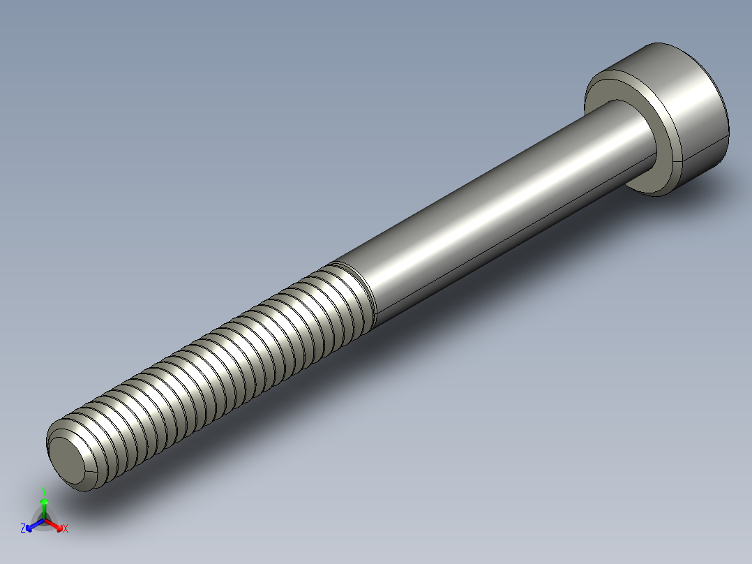 M4 x 0.7mm Thread 40mm LONG SOCKET HEAD CAP SCREW.STEP主视图