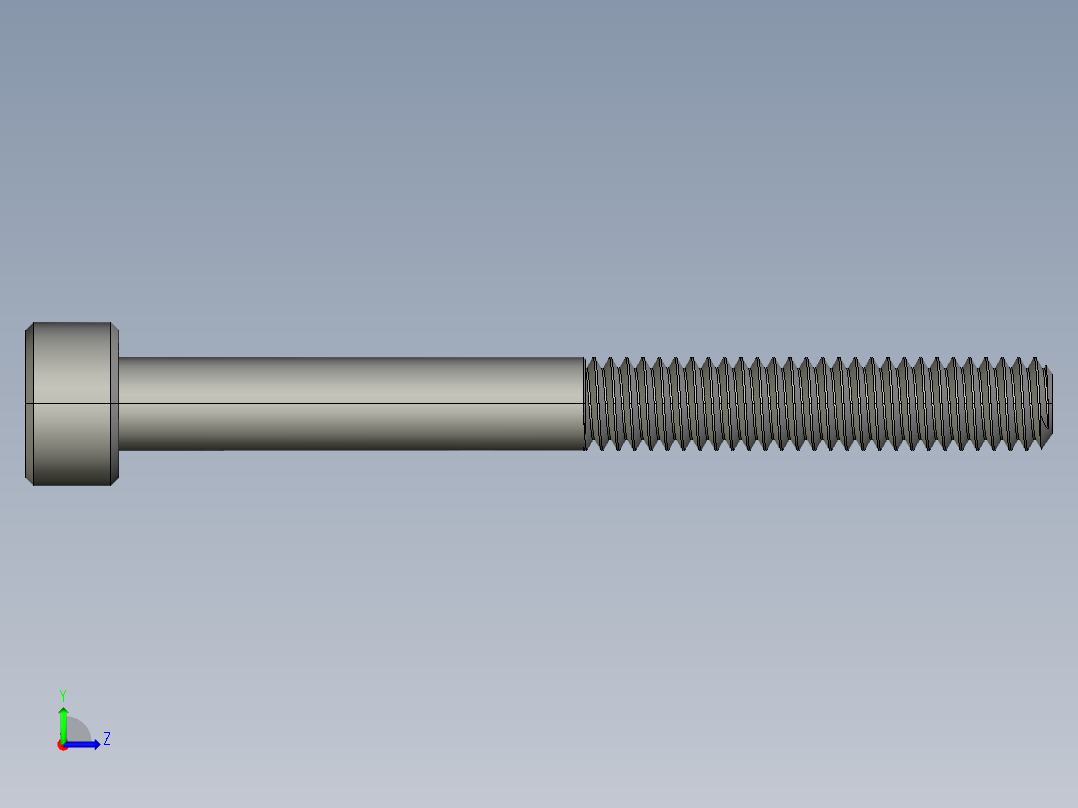 M4 x 0.7mm Thread 40mm LONG SOCKET HEAD CAP SCREW.STEP左视图
