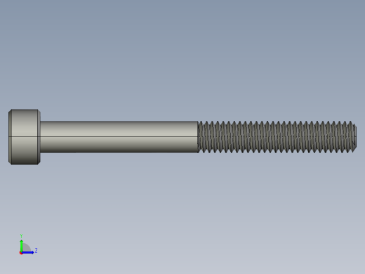 M4 x 0.7mm Thread 40mm LONG SOCKET HEAD CAP SCREW.STEP左视缩略图