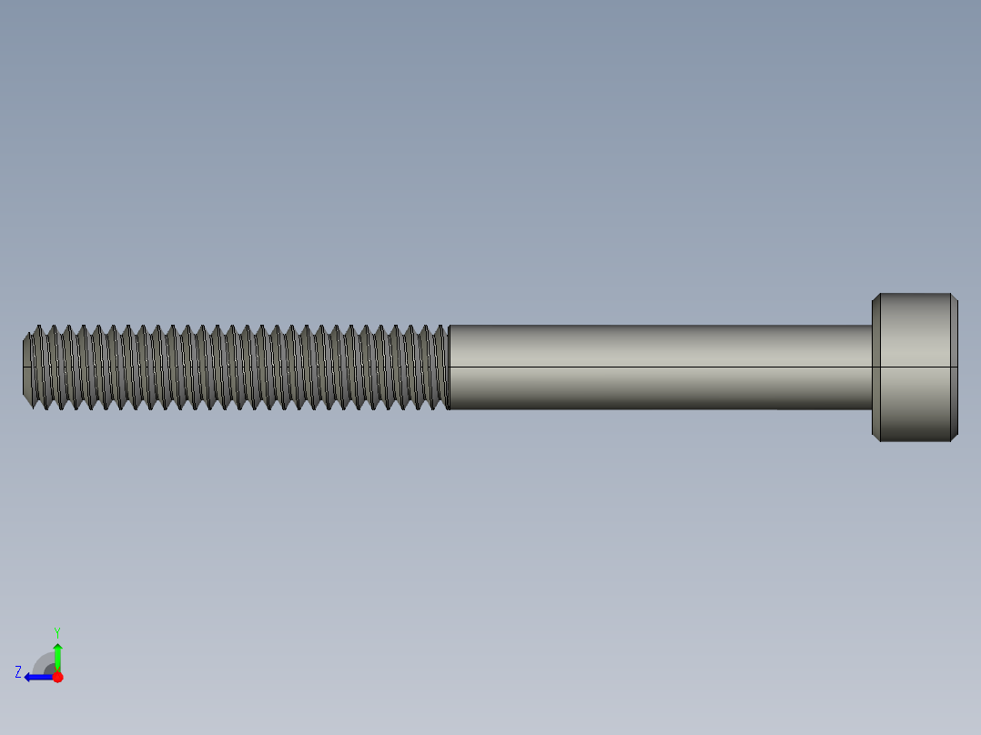 M4 x 0.7mm Thread 40mm LONG SOCKET HEAD CAP SCREW.STEP右视图