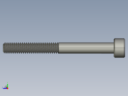M4 x 0.7mm Thread 40mm LONG SOCKET HEAD CAP SCREW.STEP右视缩略图