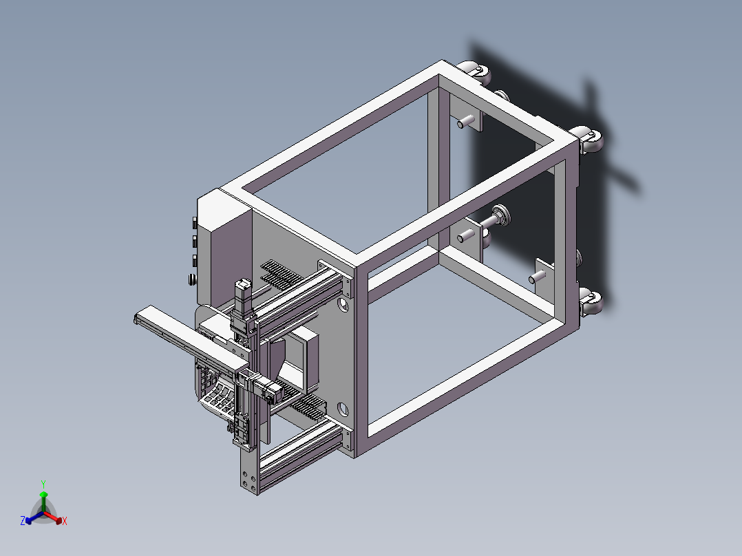 半自动打磨机正等轴测图