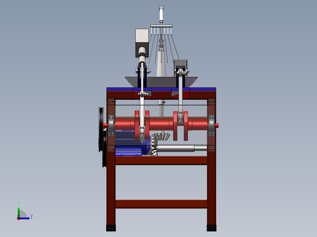 仿手工牛肉丸捶打机构左视图
