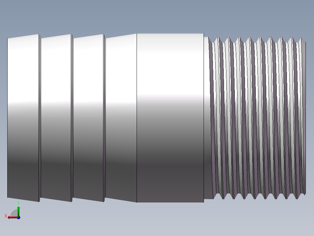 水管接头-直通 DN25后视图