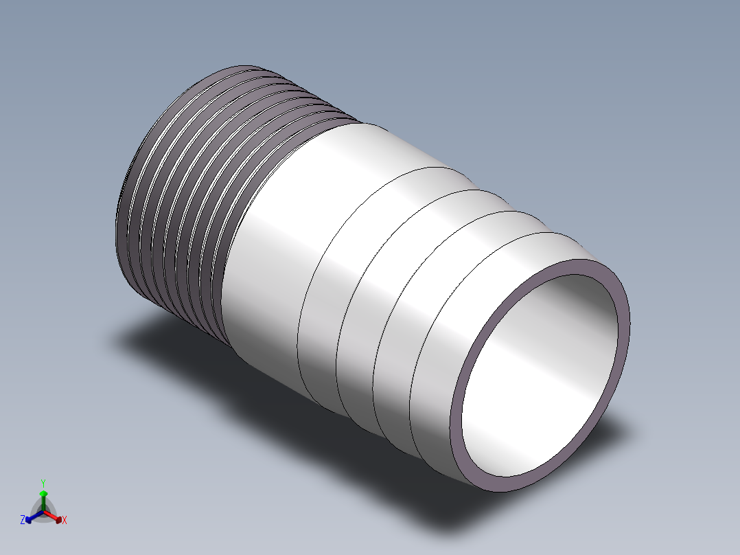 水管接头-直通 DN25正等轴测图
