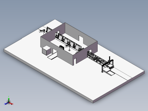玻璃组装线正等轴测缩略图