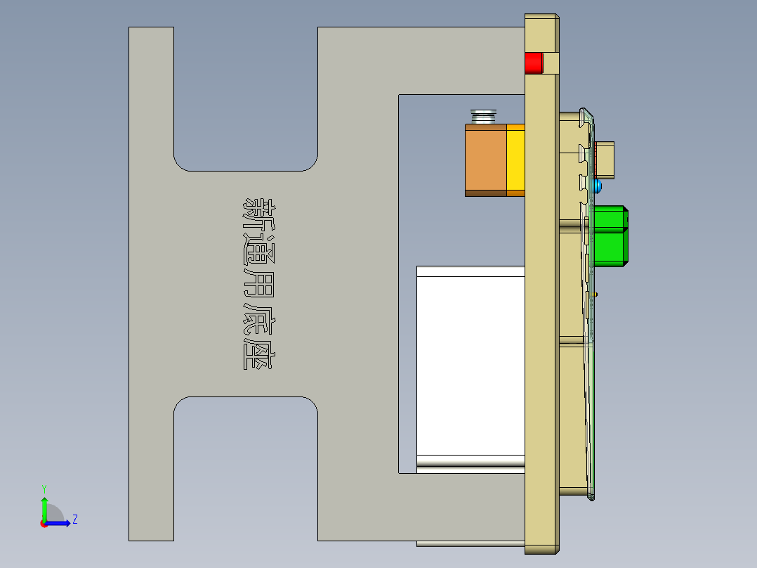 冲压薄铝板电脑键盘外壳铣电源键框C角程序模型左视图