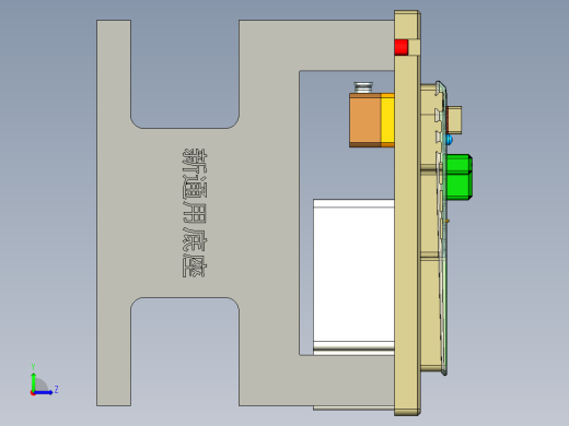 冲压薄铝板电脑键盘外壳铣电源键框C角程序模型左视缩略图