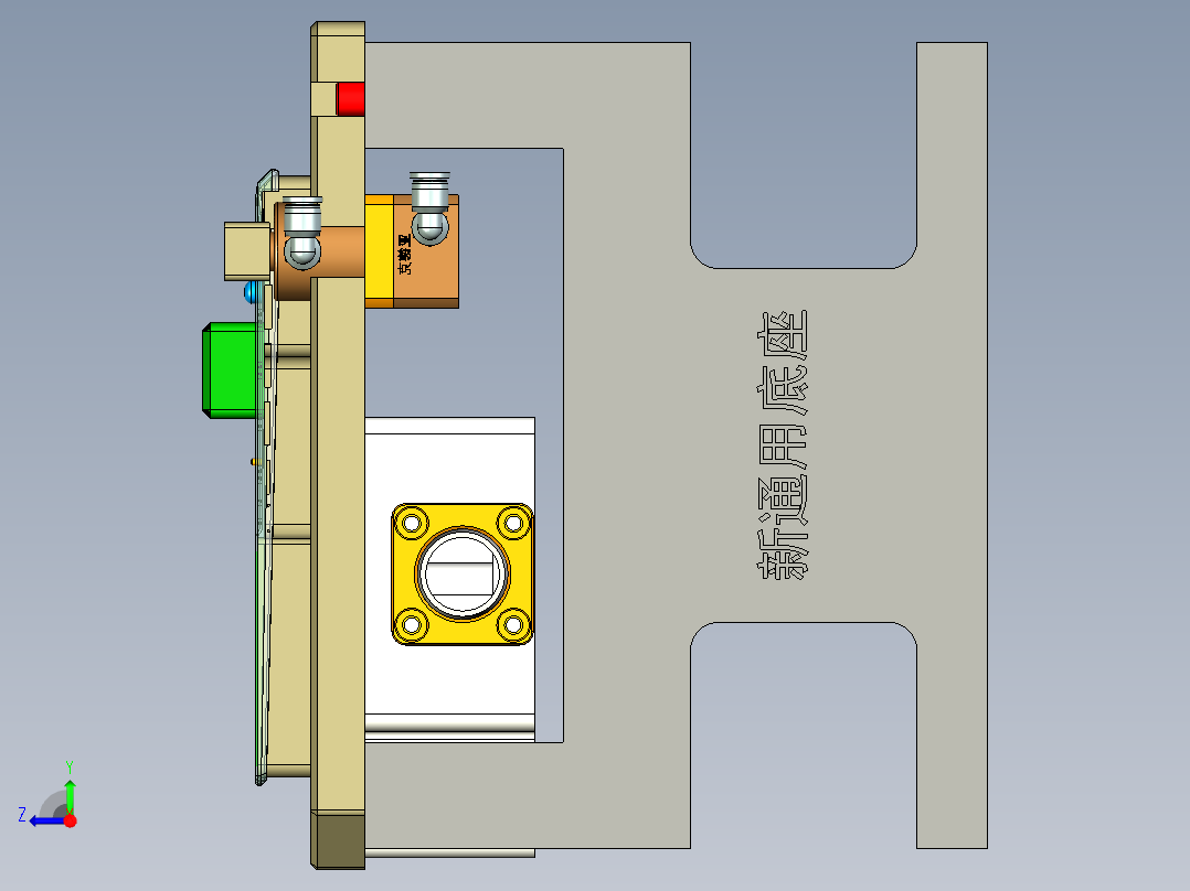 冲压薄铝板电脑键盘外壳铣电源键框C角程序模型右视图