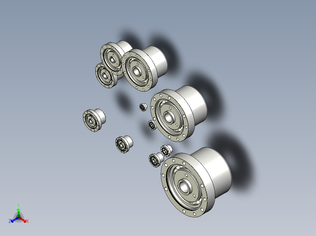 XB1单级谐波传动减速器组件11种型号模型
