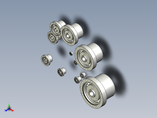 XB1单级谐波传动减速器组件11种型号模型