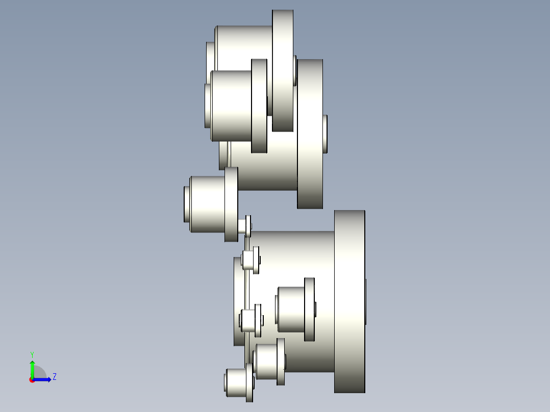 XB1单级谐波传动减速器组件11种型号模型左视图