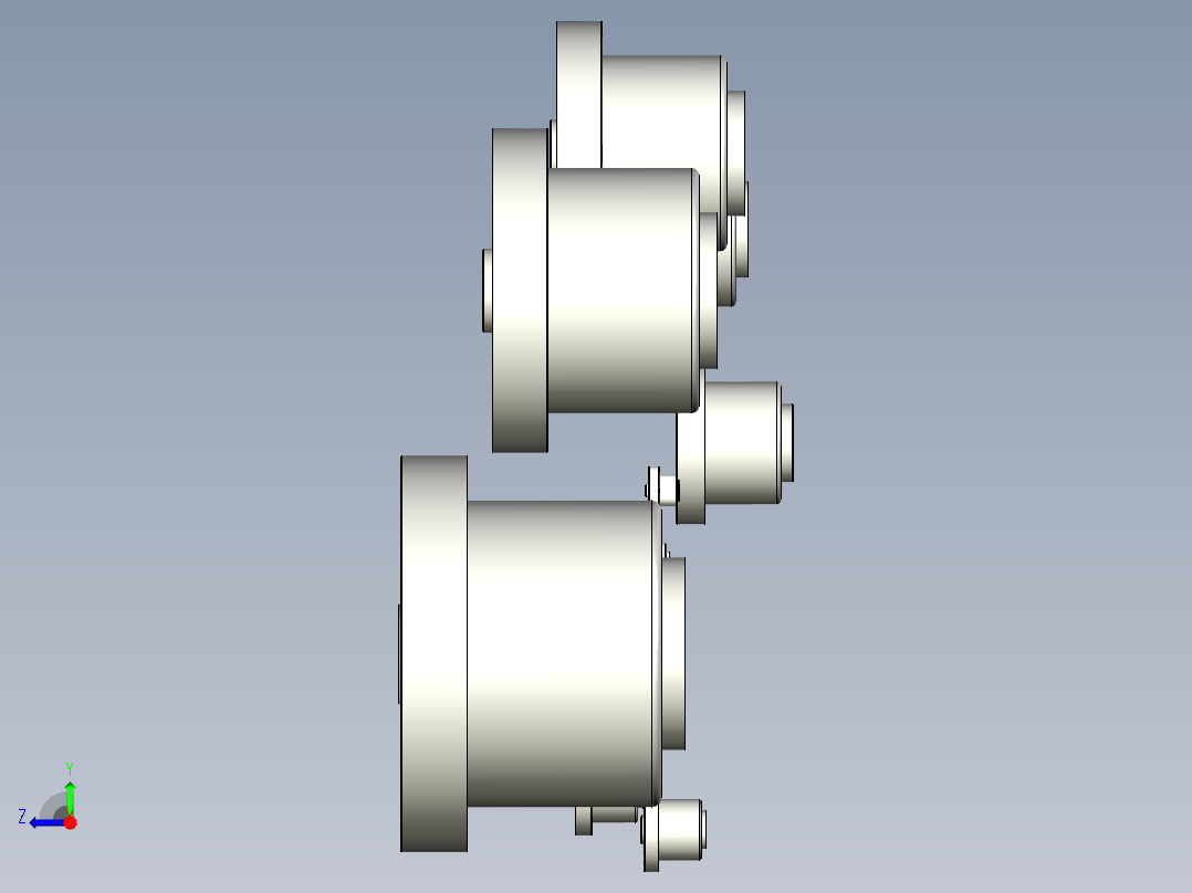 XB1单级谐波传动减速器组件11种型号模型右视图