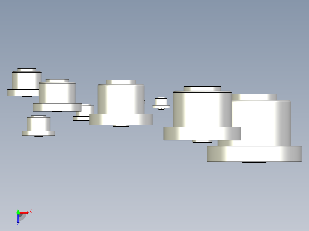 XB1单级谐波传动减速器组件11种型号模型俯视图