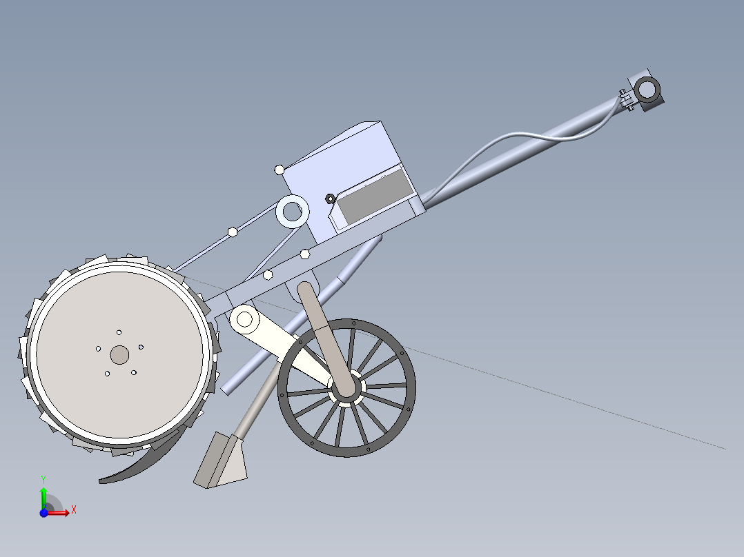 农业机械、播种机(60)前视图