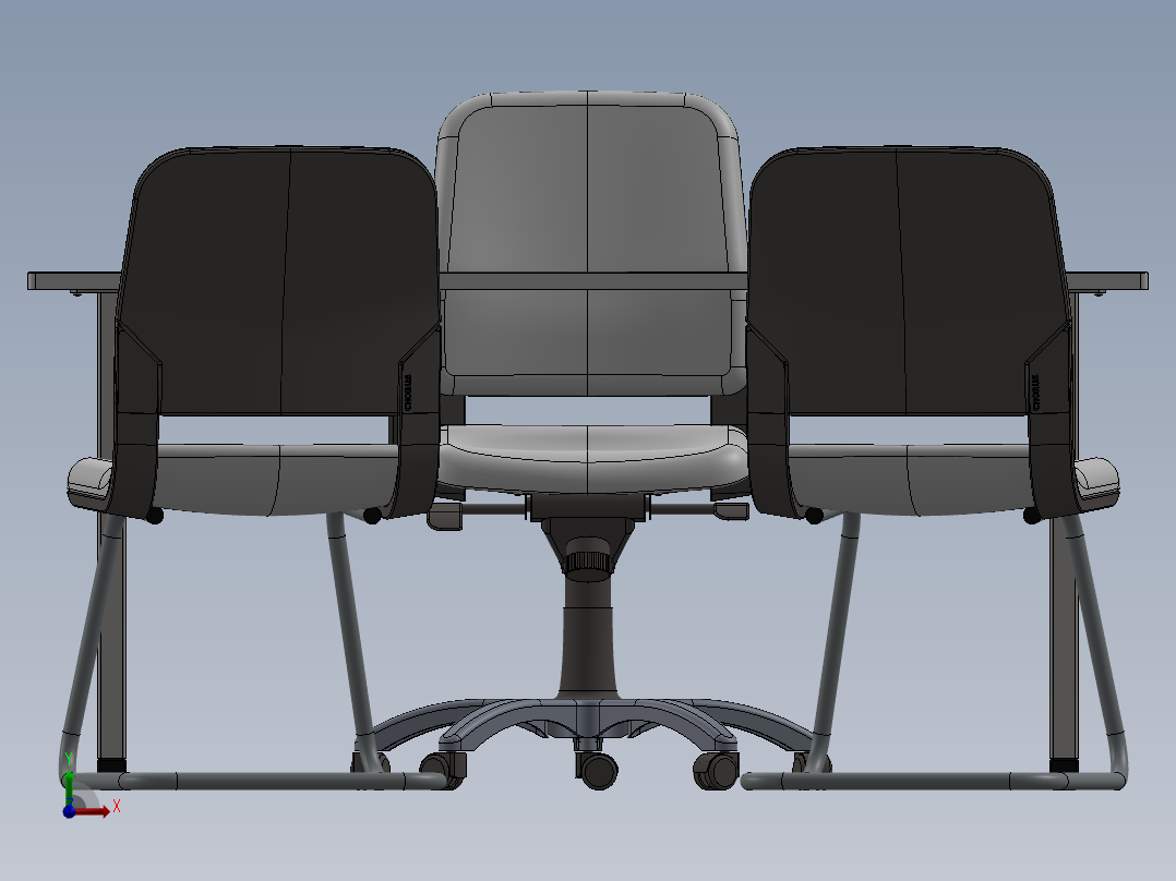 电脑桌(33)前视图