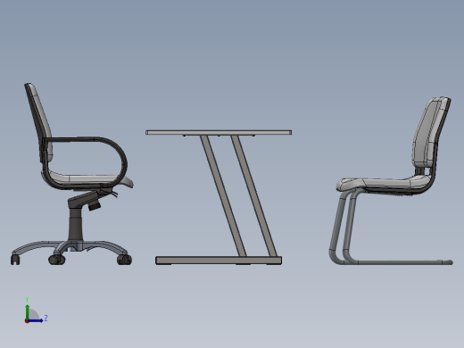电脑桌(33)左视缩略图