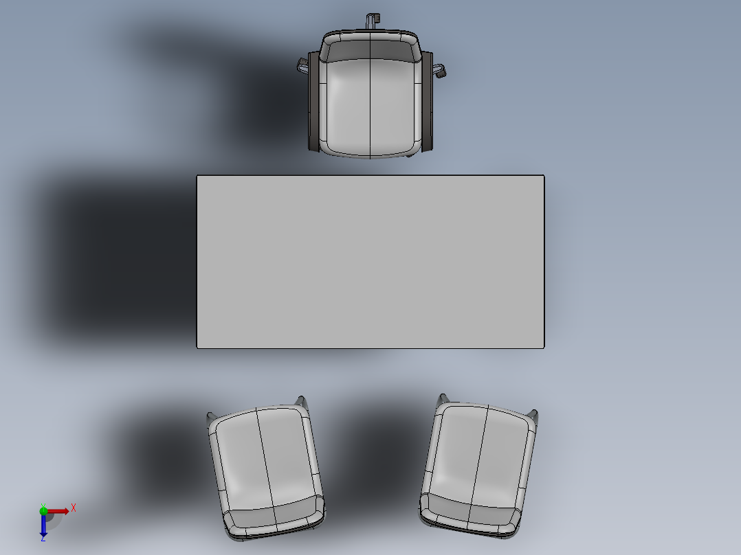 电脑桌(33)俯视图