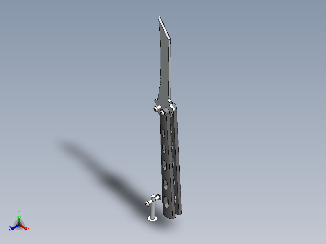 折叠刀、刀 (15)正等轴测图