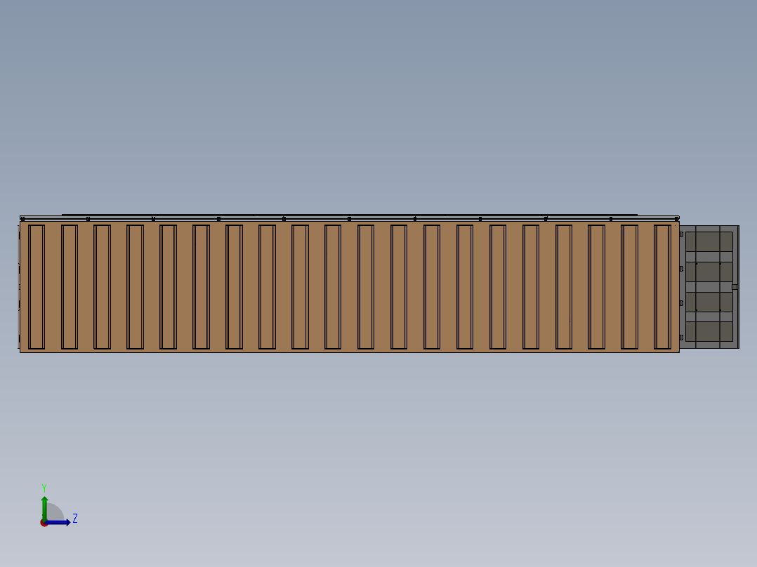 太阳能设计40英尺集装箱式左视图