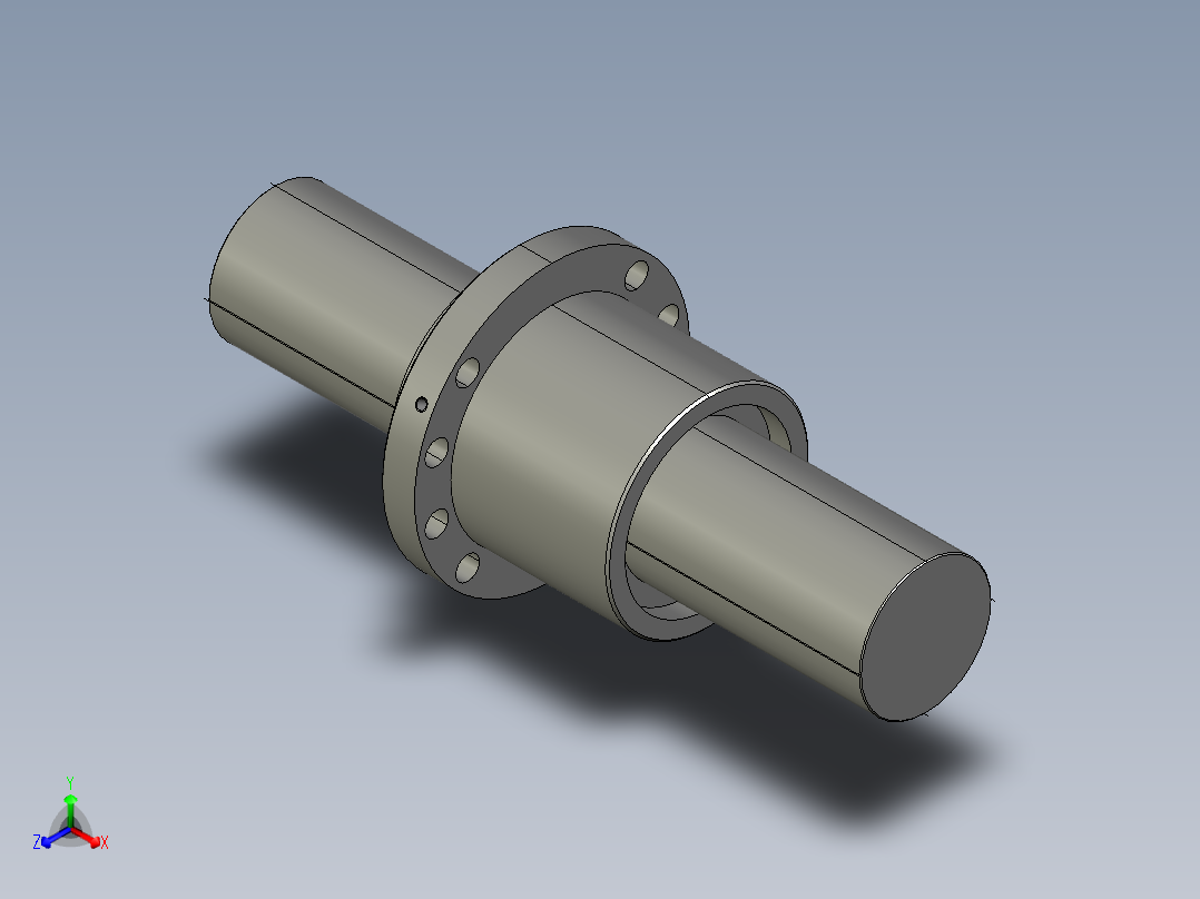 JF12525-5滚珠丝杆3D模型主视图
