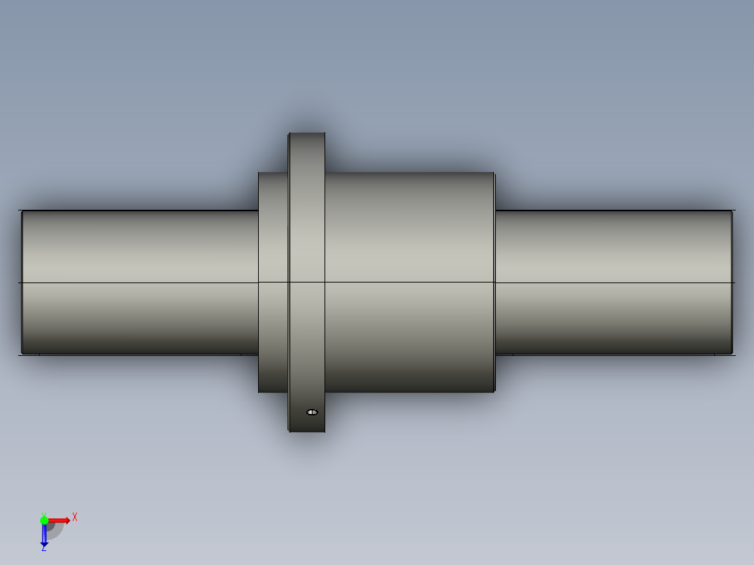JF12525-5滚珠丝杆3D模型俯视图