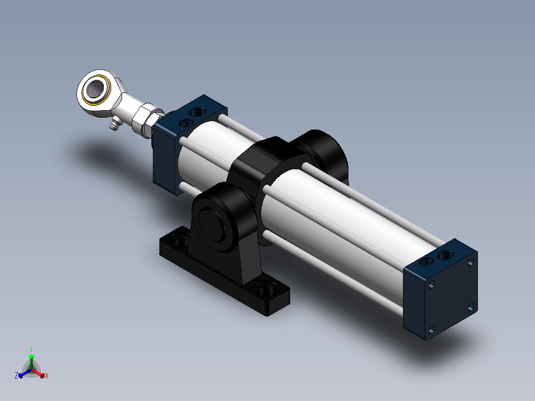 SC标准气缸SC40x250STCM1正等轴测图