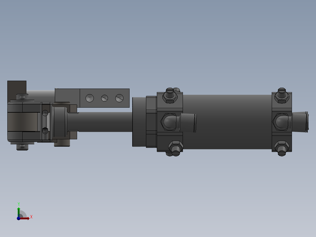 基于连杆原理的压紧机构前视图
